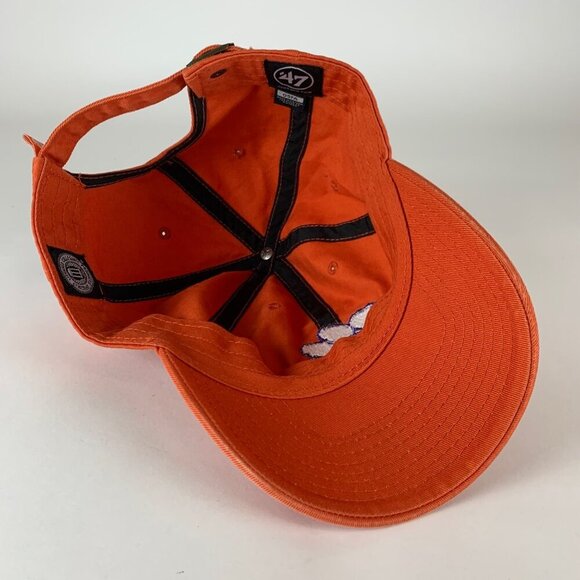 Clemson Tigers NCAA Orange 47 Brand Clean Up Relaxed Fit Strapback Adjustable Ha - Picture 4 of 6